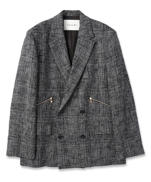 CULLNI Butcher Tweed Zip Pocket Tailored Jacket