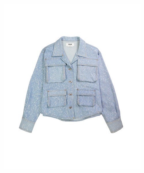 MSGM マルチポケット グリッターデニムジャケット