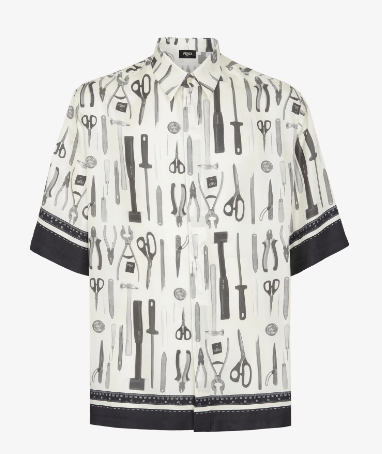 FENDI ホワイトシルク シャツ