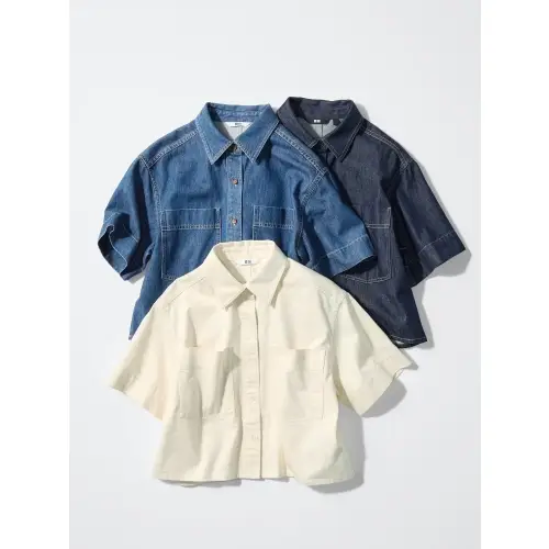 UNIQLO デニムボクシーシャツ/5分袖