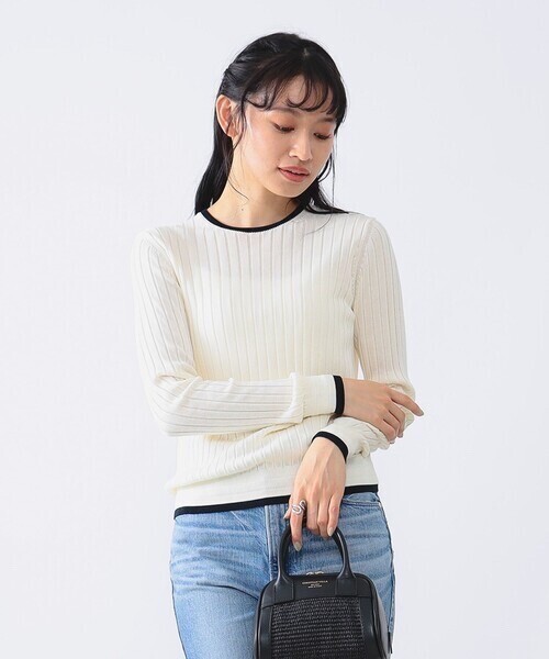 SLOANE SLOANE × Demi-Luxe BEAMS / 別注 12ゲージ ワイドリブ バイカラー クルーネック ニット