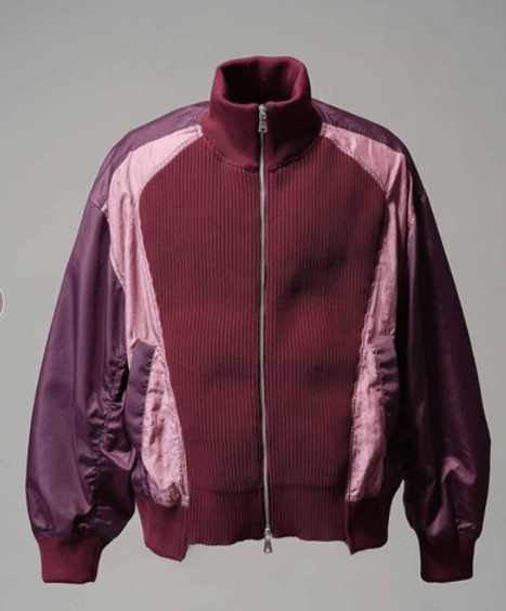 MAISON SPECIAL Knit Combination Prime-Over Drivers Knit Blouson