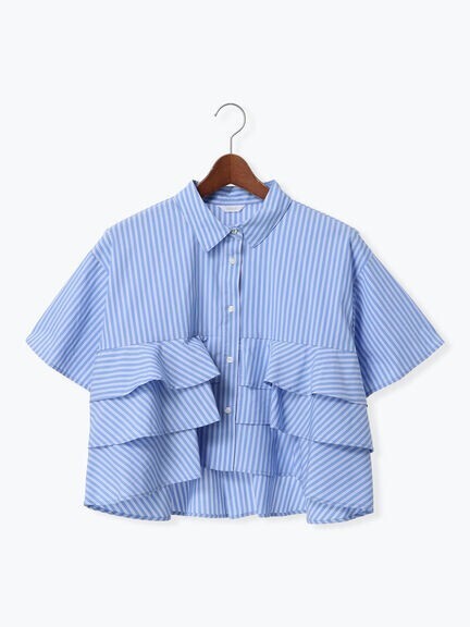 Te chichi フリルクロップトハーフスリーブシャツ