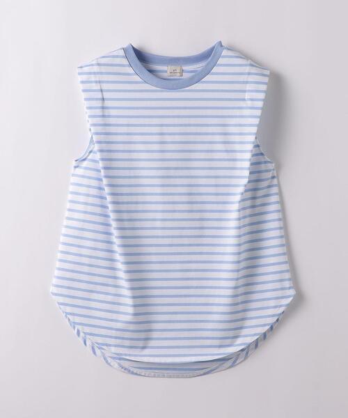 green label relaxing ラウンドヘム ノースリーブ プルオーバー カットソー