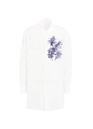 Y's REGULAR COLLAR SHIRT WITH BLUE FLOWER PRINTら