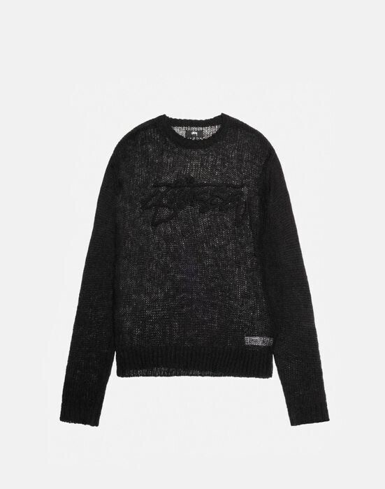 STUSSY LOOSE KNIT LOGO SWEATER