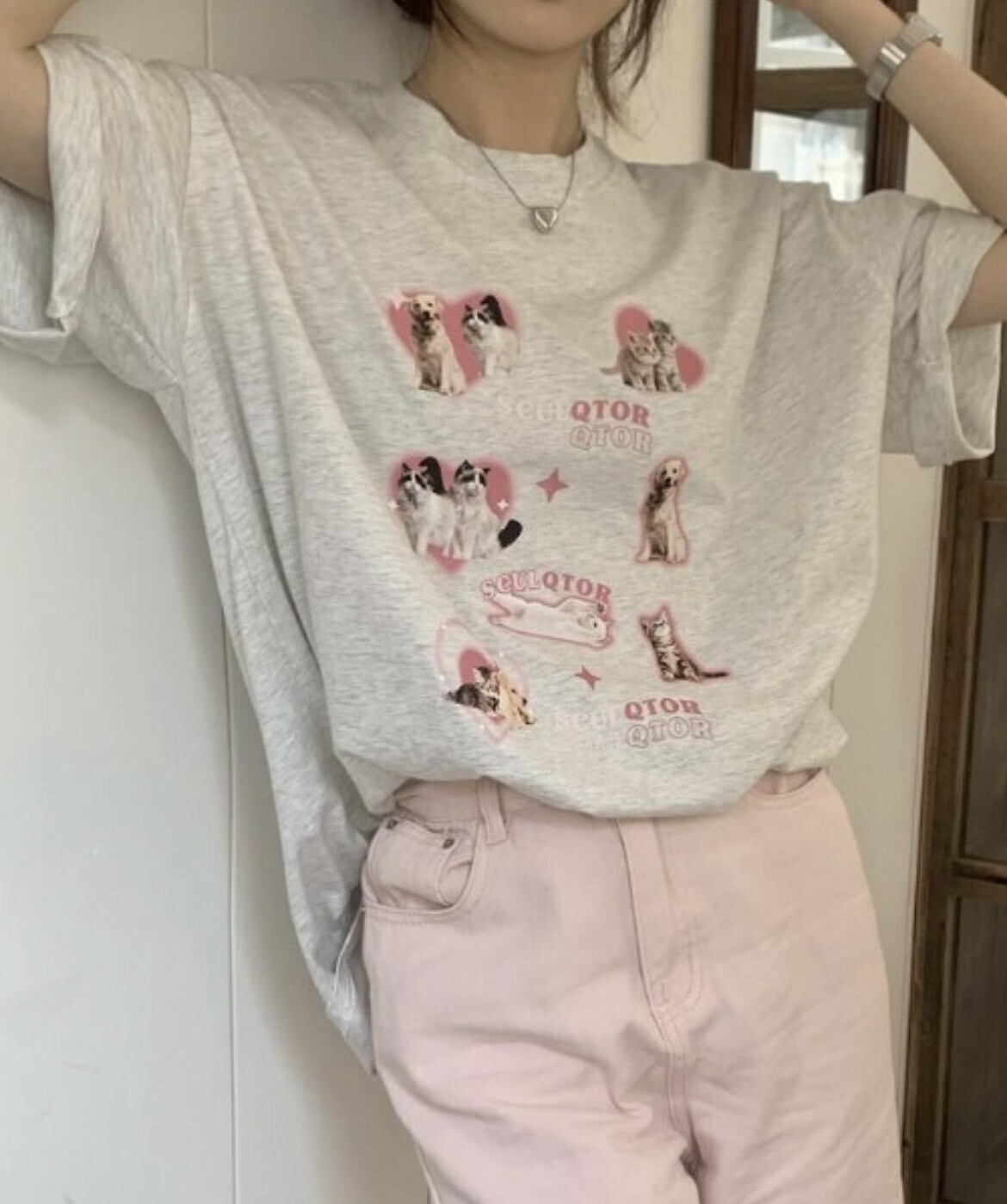 almo ハートイヌネコTシャツ（BQ)