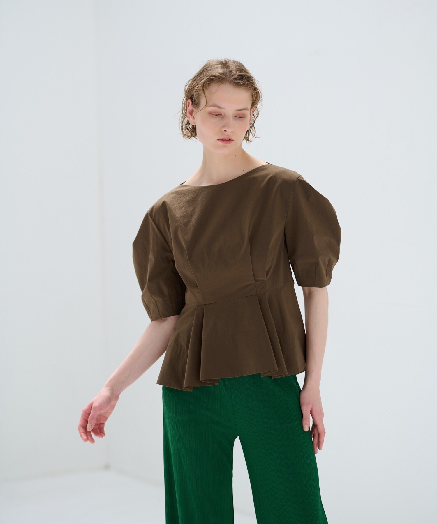LANVIN en Bleu ペプラムブラウス