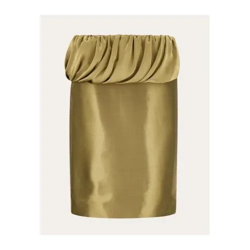FERRAGAMO Liquid lamé skirt