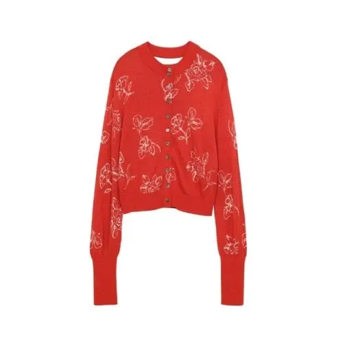CLANE THIN FLOWER W FACE CARDIGAN