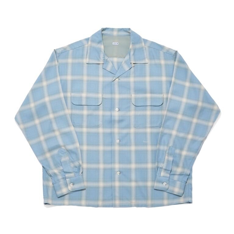 SEQUEL OMBRE CHECK LONG SLEEVE SHIRT [SAXE]