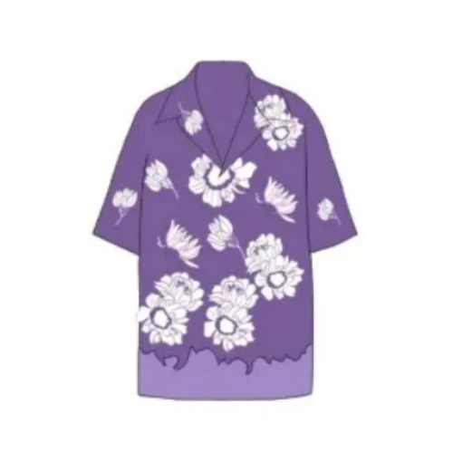VALENTINO フラワーズ コットンポプリン ボウリングシャツ