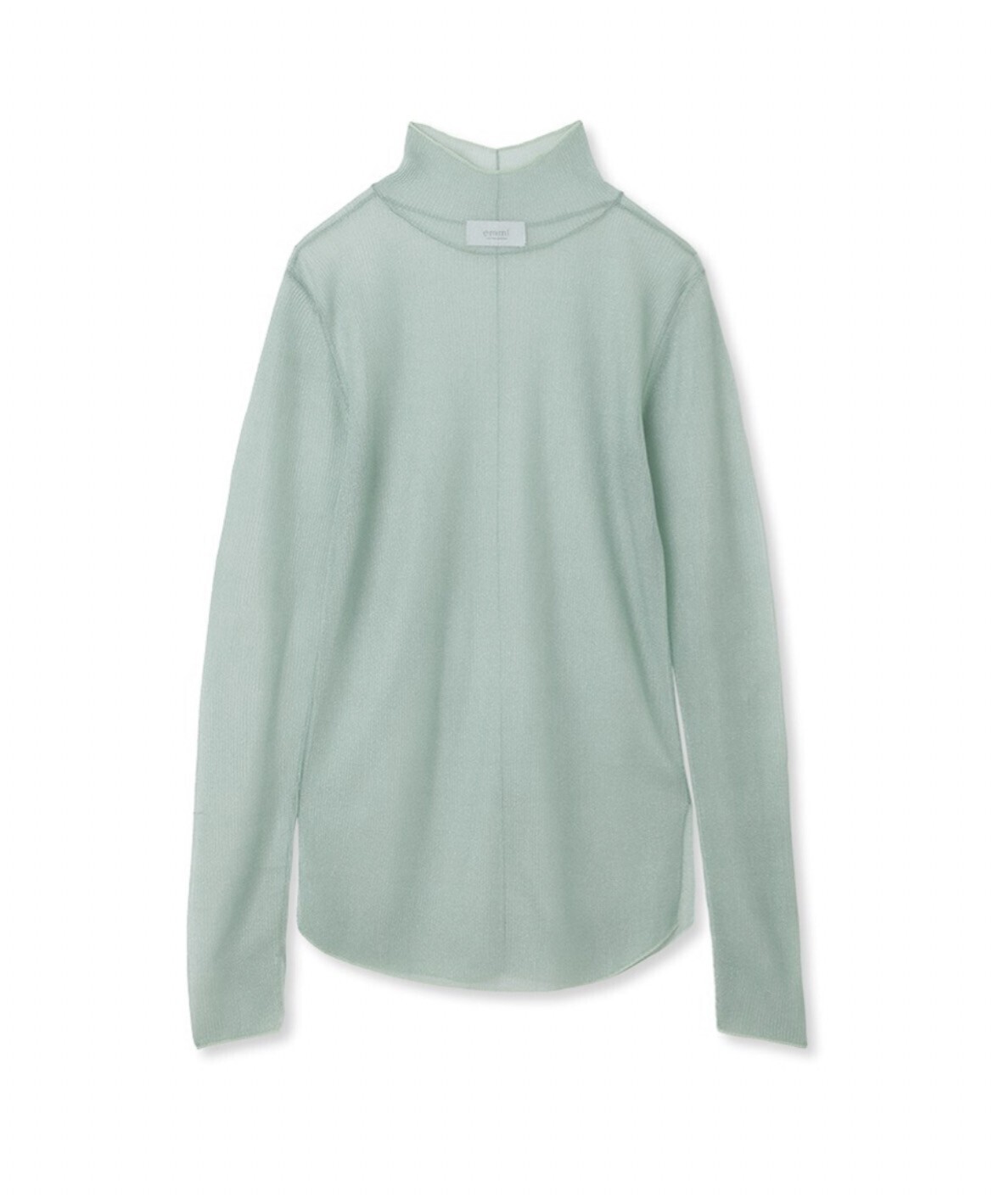 emmi atelier シアーリブハイネックニット