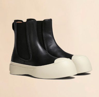 MARNI ブラック ナッパレザー PABLO チェルシーブーツ