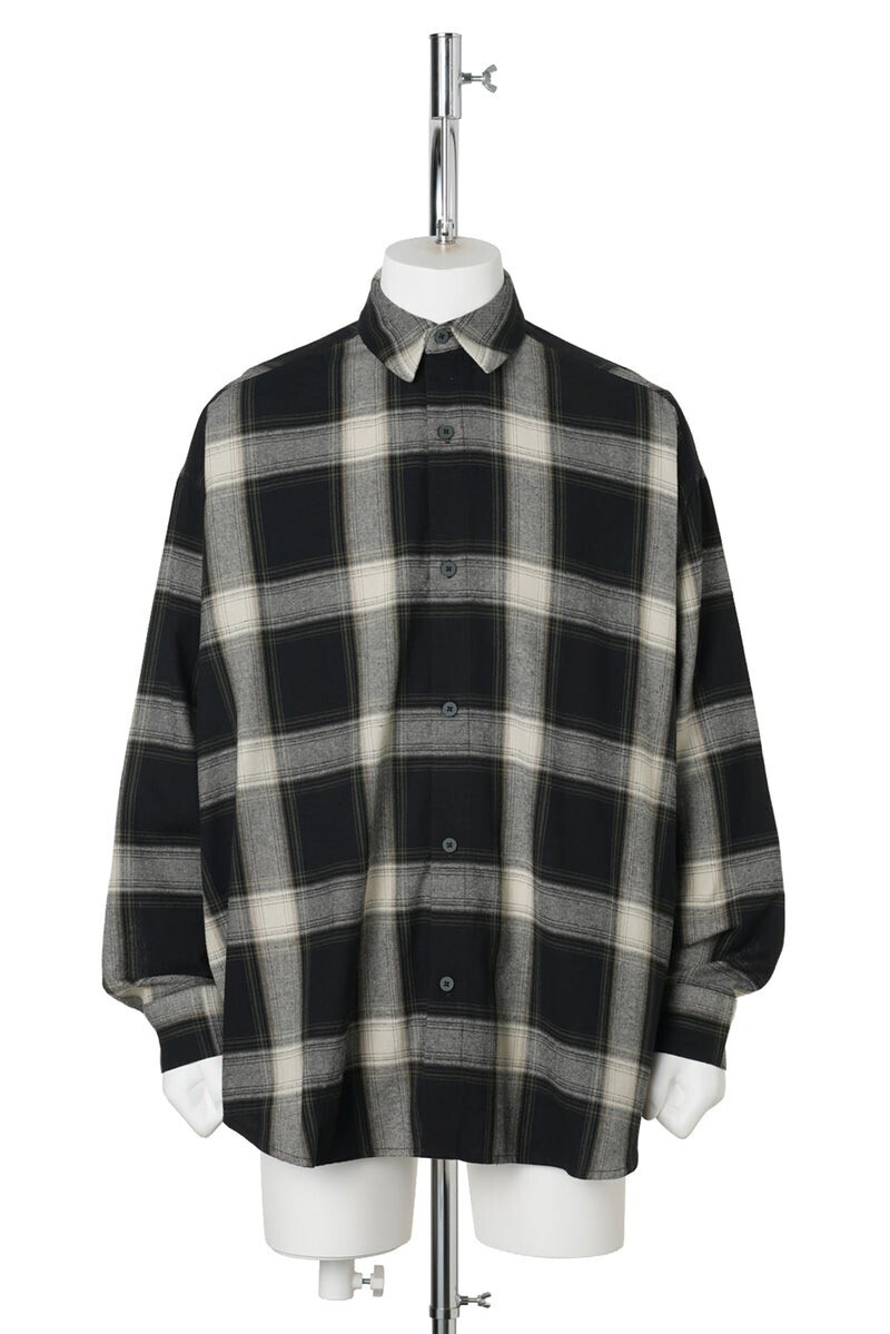 ESSENTIALS BUTTON UP SHIRT / 0128:IRON GREY PLAID