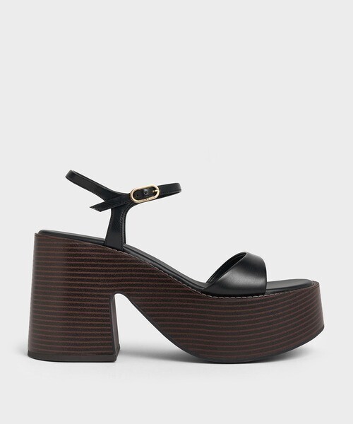 CHARLES & KEITH アンクルストラップ プラットフォームサンダル