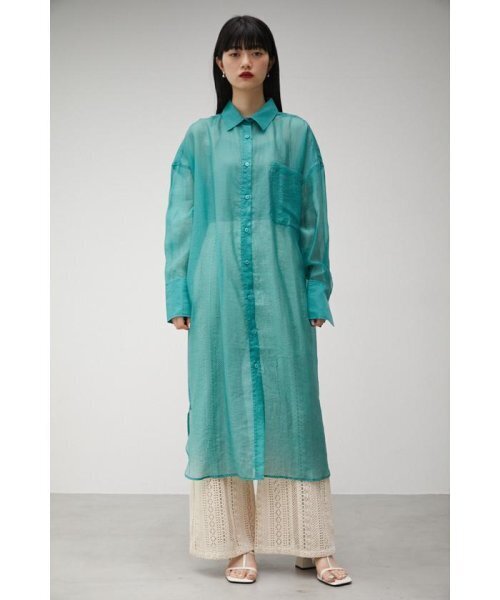 AZUL by moussy SHEER LONG SHIRT