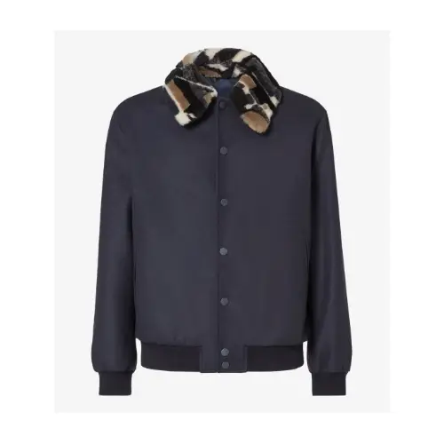 FENDI Blue cashmere bomber