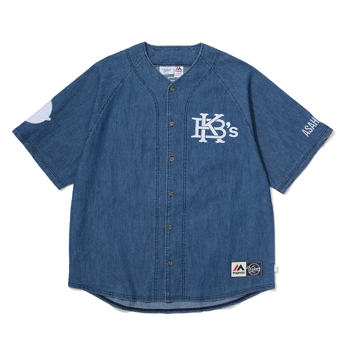 KEBOZ MAJESTIC×KEBOZ DENIM BASEBALL SHIRT