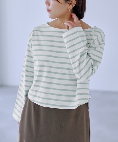 COHINA ボーダーショートロンT