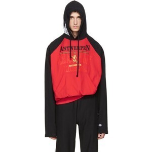vetements レッド & ブラック Champion Edition Antwerpen フーディ