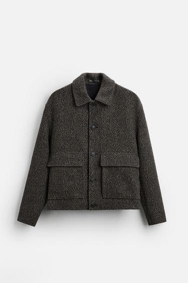 ZARA ヘリンボーン テクスチャー ジャケット