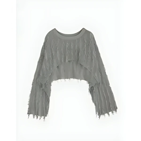 NOUNLESS BRIGHT LOOP FRINGE SHORT KNIT