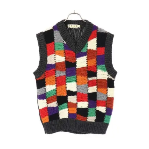 MARNI クロシェパッチワークニットベスト