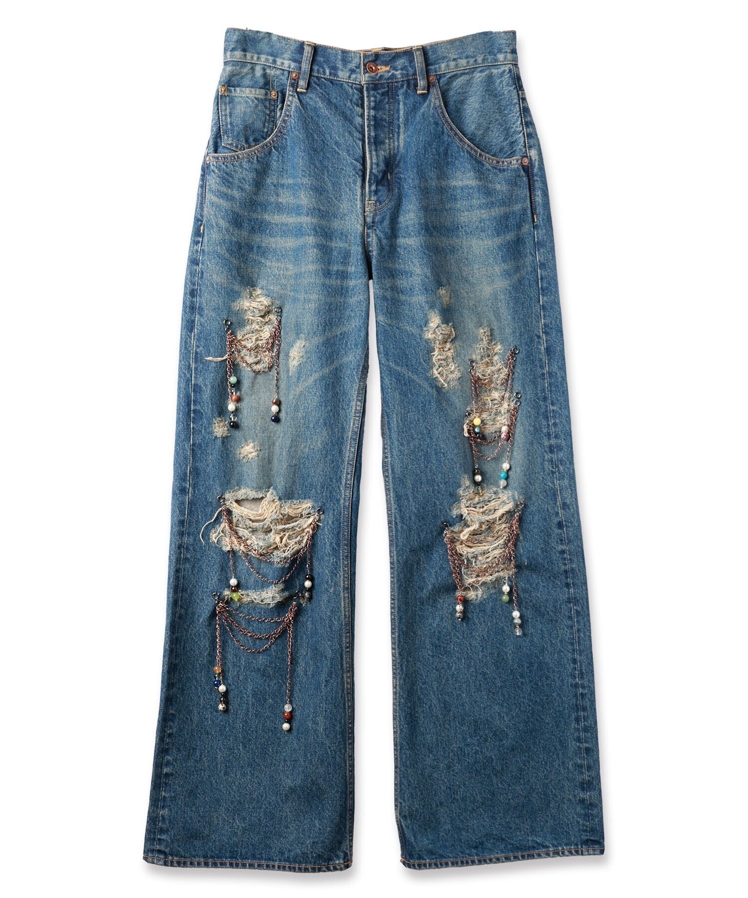 AMOK CHAIN DAMEGE DENIM PANTS