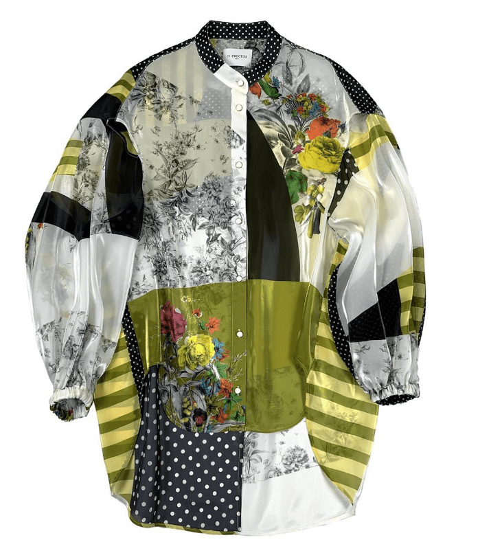 IN-PROCESS Tokyo Printed organza cocoon shirt