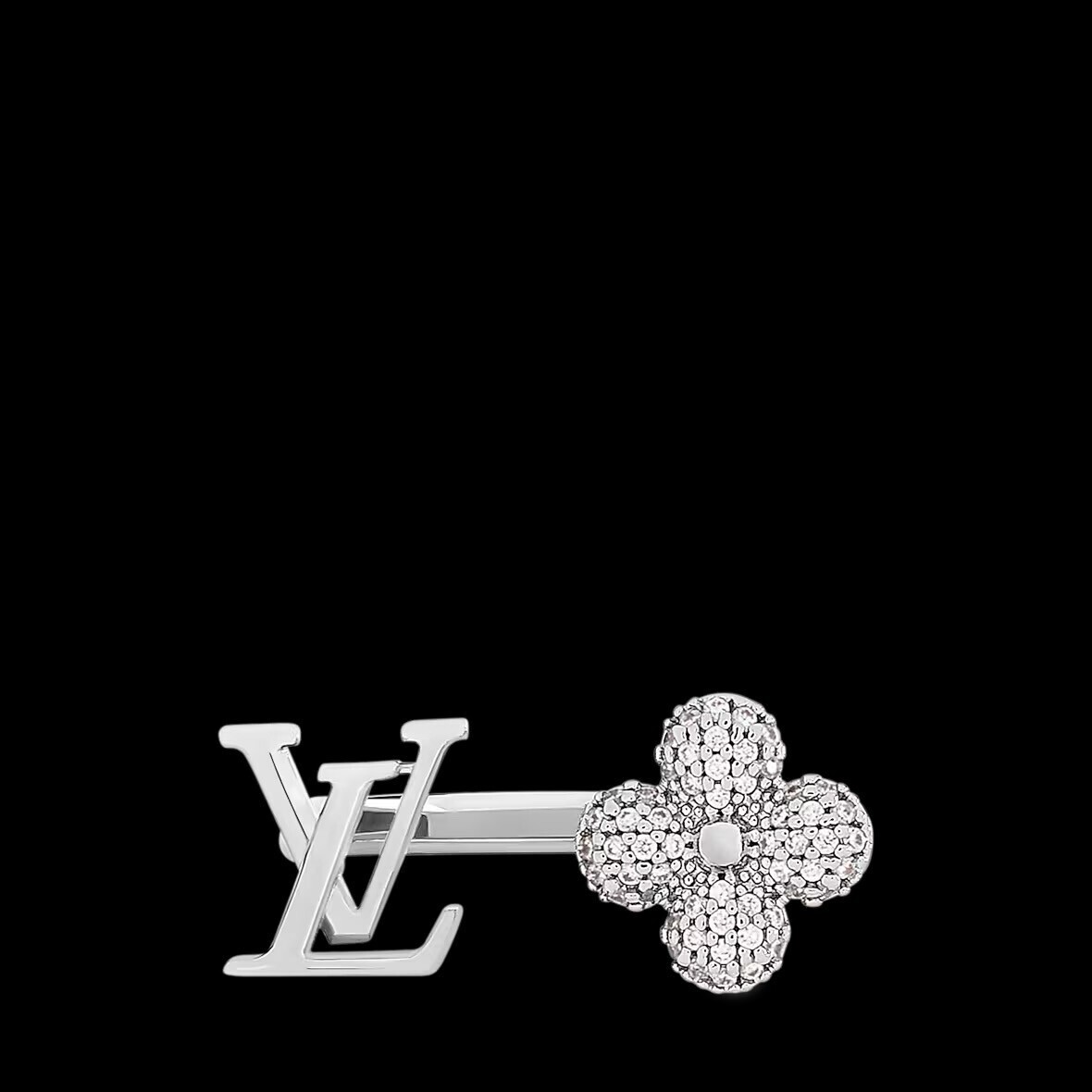 LOUIS VUITTON Louisette Signature Strass Ring