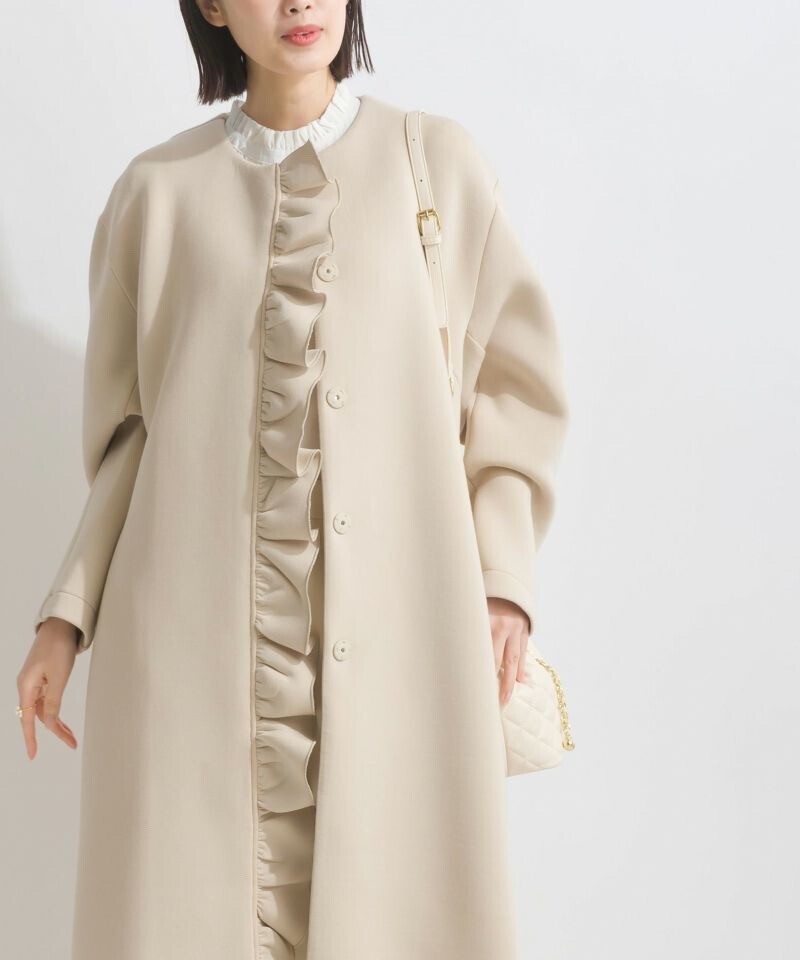 PICCIN フロントフリルダンボールニットコート
