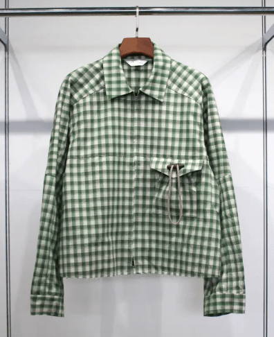 ANCELLM CHECK SHORT ZIPUP SHIRT