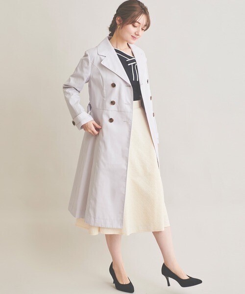 LAISSE PASSE リボンベルト付きトレンチコート