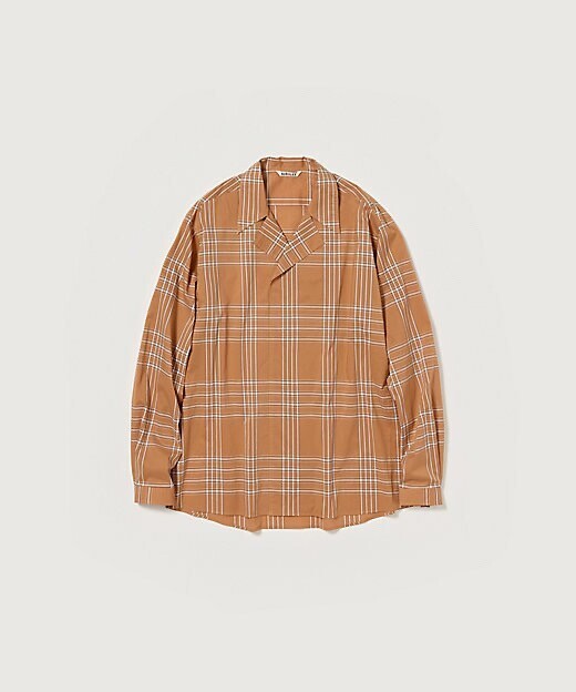 AURALEE シャツ WASHED FINX TYPEWRITER CHECK P/O SHIRT A25SS02TC