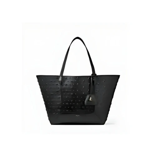 Jimmy Choo ダイヤモンド トート M ブラック エンボス加工レザー・トートバッグ