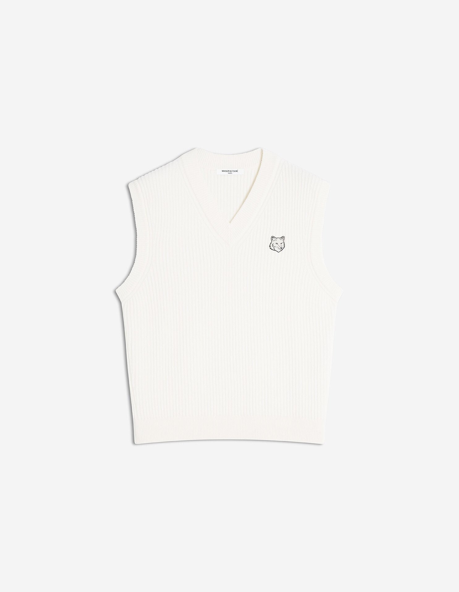 Maison Kitsuné フォックスヘッド ウール リブ ベスト