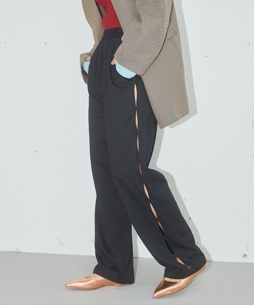 ELLEgirl サイドカットスウェットワイドパンツ