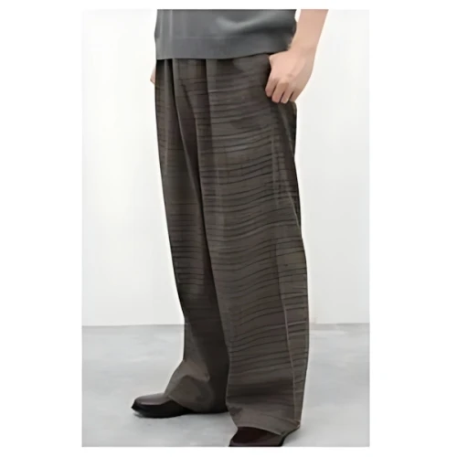 m’s braque タックワイド グレンチェックパンツ