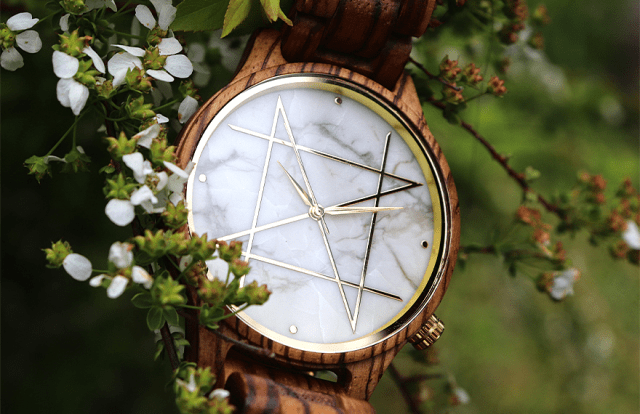 NOZ TIMEPIECES 【2サイズ】QUARTZ MODEL クオーツモデル／ハウライト 42mm or 36mm ゼブラウッド天然木バンド