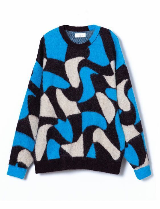 TAUPE WAVY JQ CREW NECK KNIT