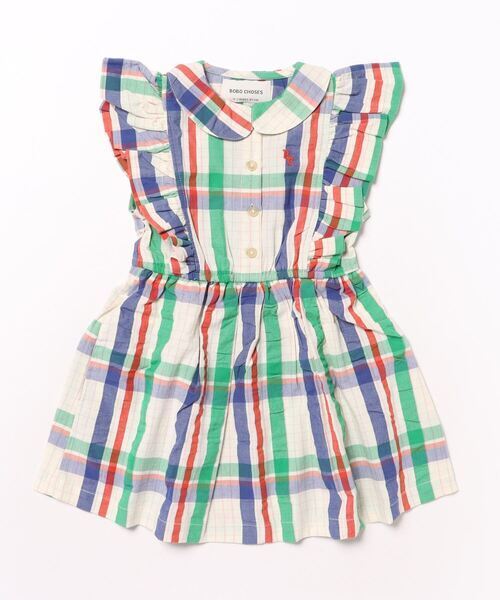 BOBO CHOSES Madras Checks ruffle woven dress