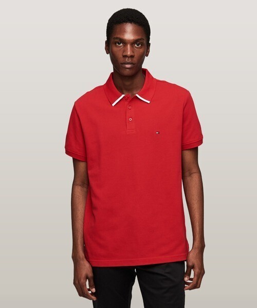 TOMMY HILFIGER モノタイプアンダーカラーレギュラーポロシャツ