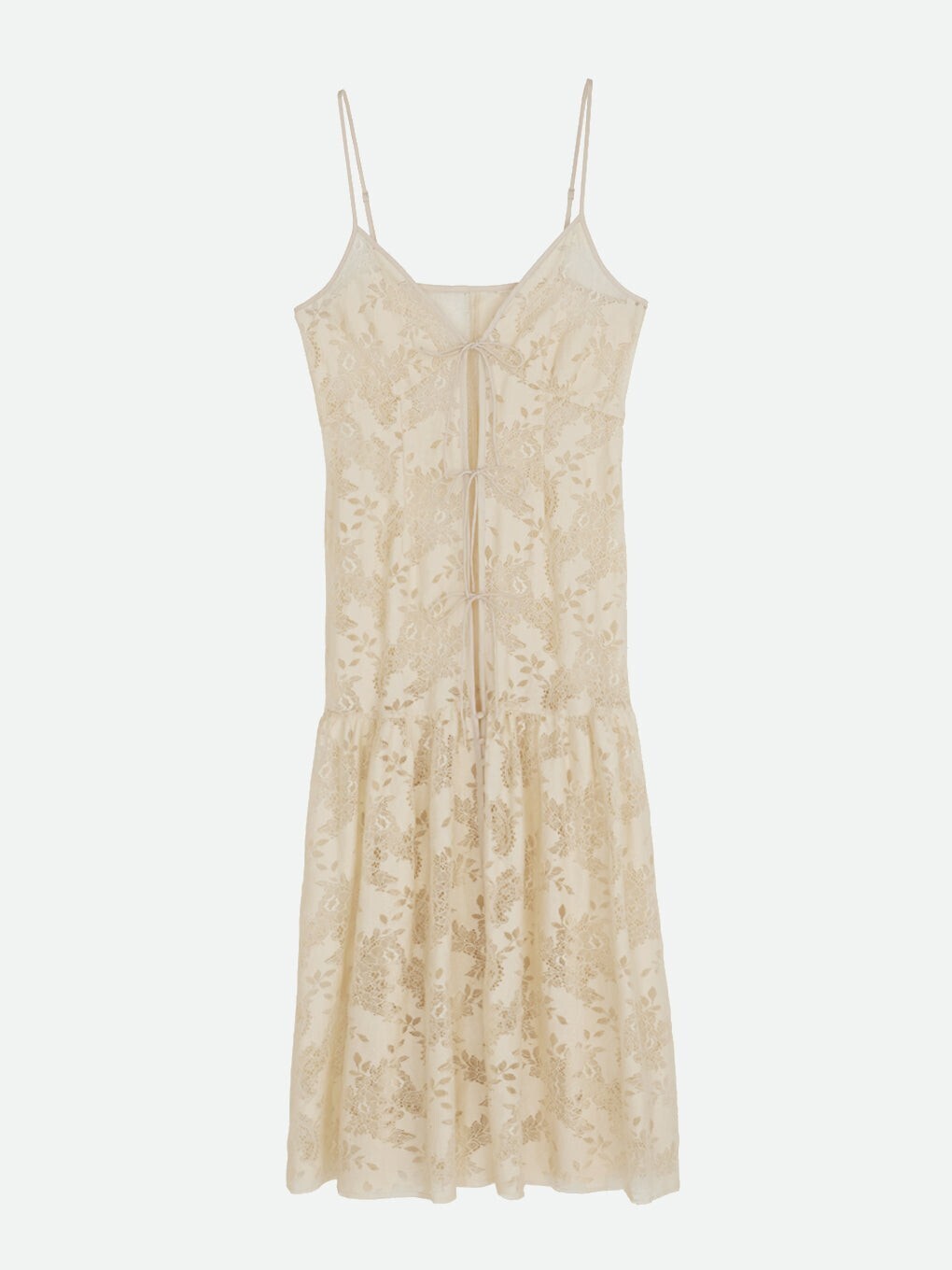 NOUNLESS VINTAGE LIKE LACE DRESS WITH SCARF