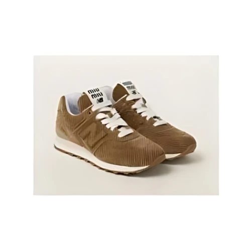 New Balance × MIU MIU 574 striped velvet sneakers