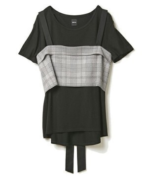 DRWCYS グレンチェックビスチェ付きTシャツ
