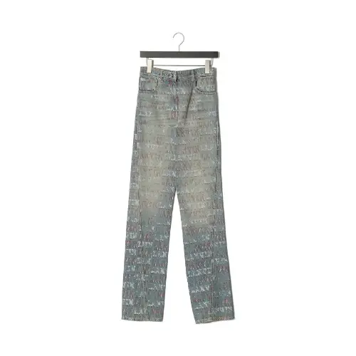 LANVIN TWISTED LEG DENIM LOGO PRINT