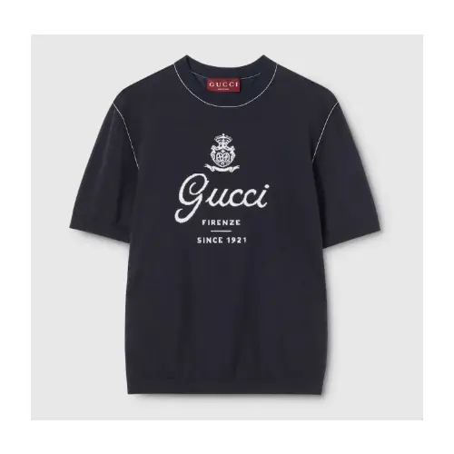 GUCCI インターシャ シルクリネンニット Tシャツ