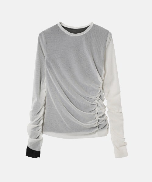IRENE Tulle Shirring Tee