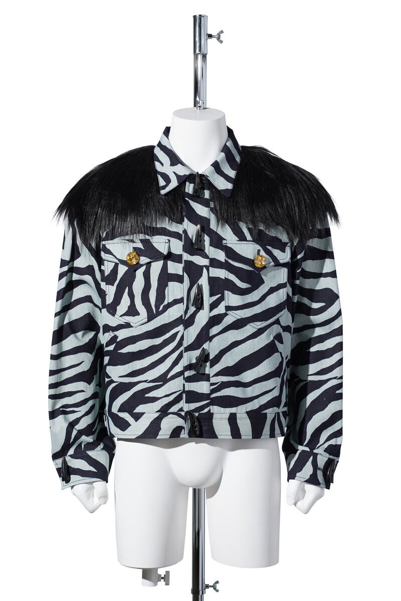 PENULTIMATE ZEBRA DENIM JACKET / BLACK/WHITE